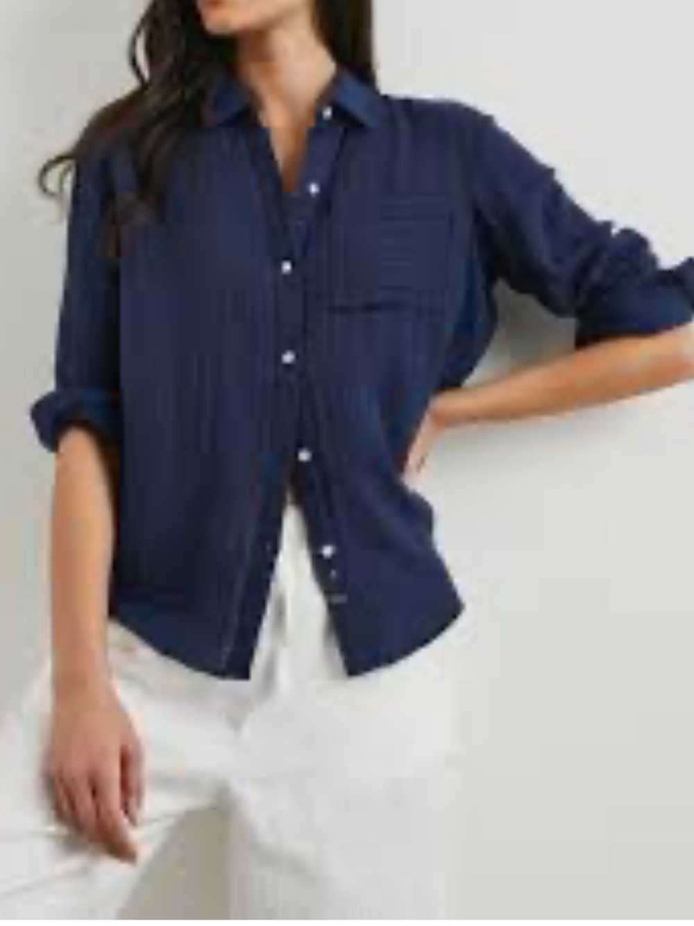 Rails Indigo Button-Down Shirt Ellis Relaxed Fit Gauze Women Size S Long Sleeve
